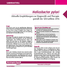 Helicobacter pylori - Aktuelle Empfehlungen zur Diagnostik und Therapie  gemäß der S2k-Leitlinie 2016
